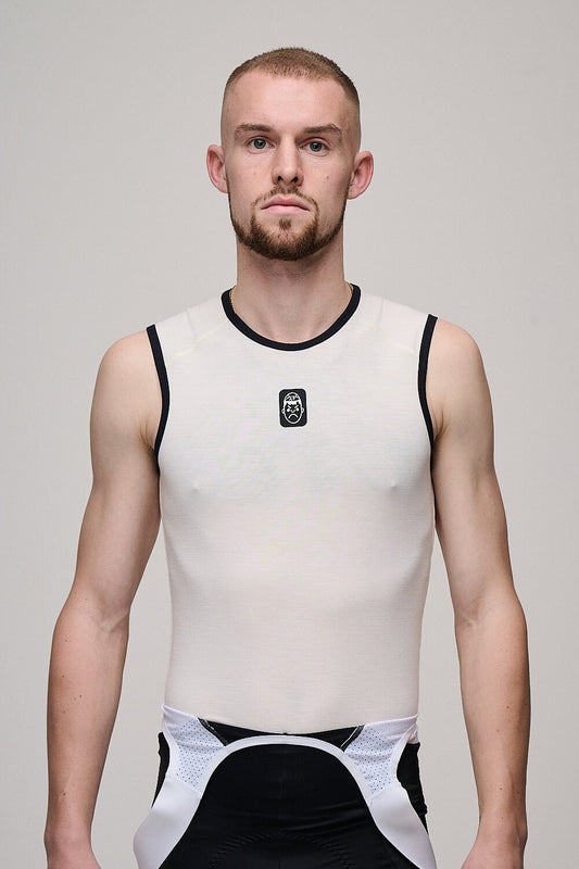 Wool Cycling Base Layer | White Sand