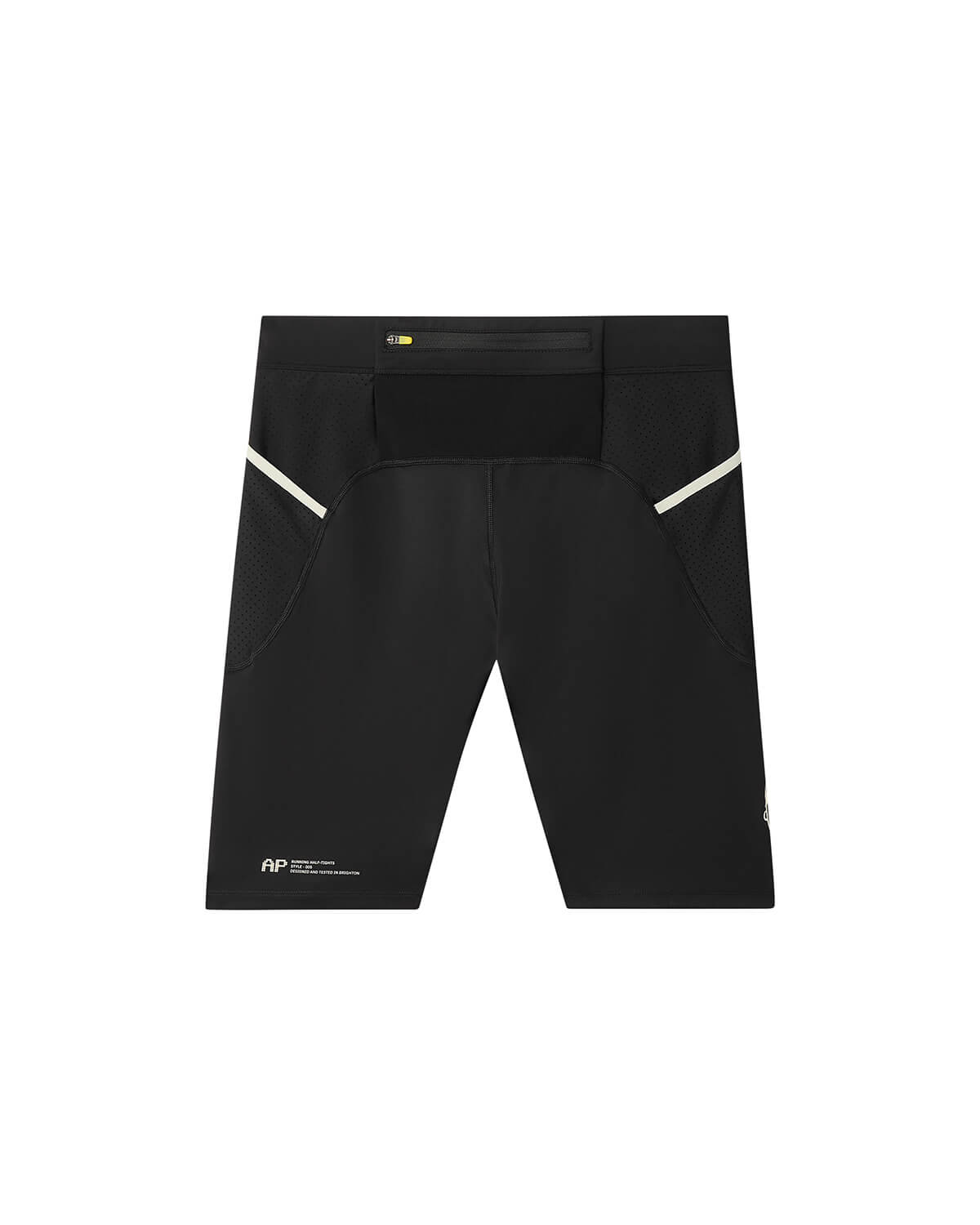 Studio image showing the back view of the Angry Pablo Core System running cargo half tights in black.